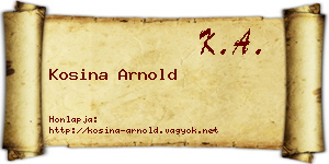 Kosina Arnold névjegykártya