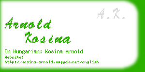 arnold kosina business card